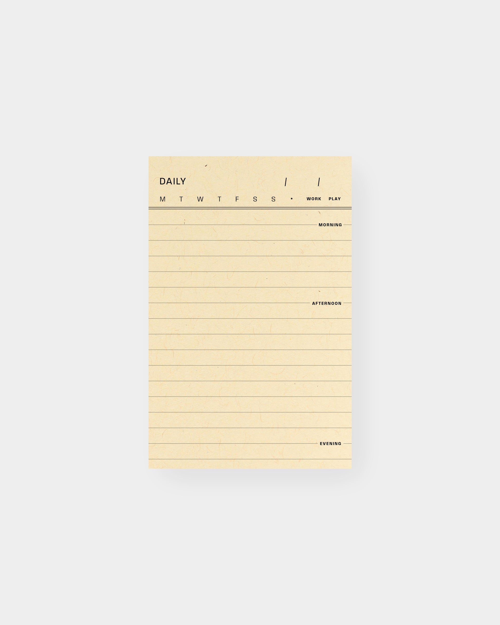 Daily planning notepad, retro library card inspired design. 3.25 x 5", Manila color way.