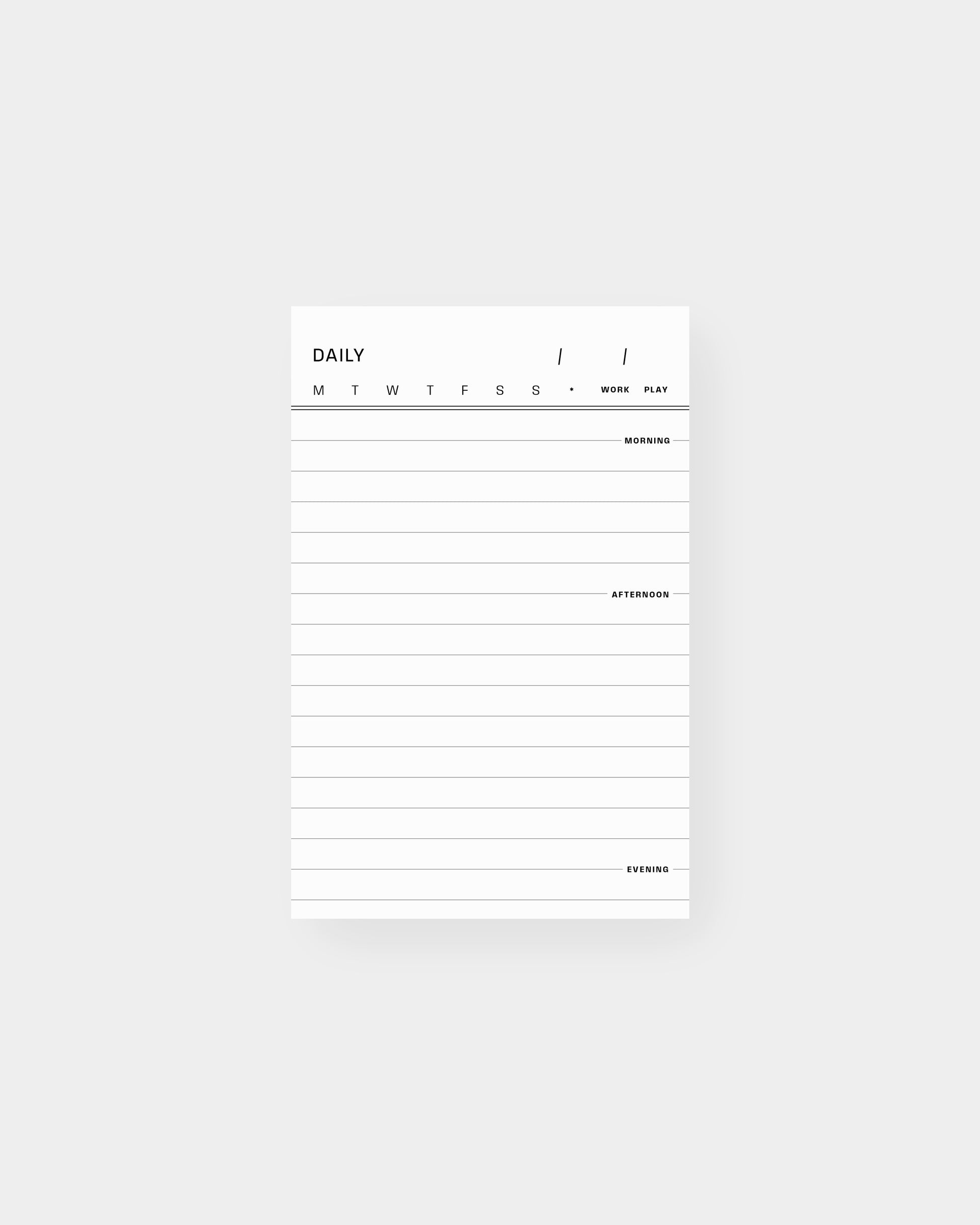 Daily planning notepad, retro library card inspired design. 3.25 x 5", white color way.