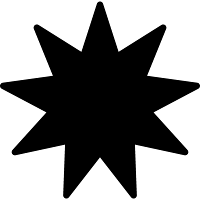 Logo mark, a seven pointed asterisk.