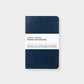 3 pack pocket notebooks, 3.25 x 5", made with eco-friendly papers. Graph paper pages, navy color way.
