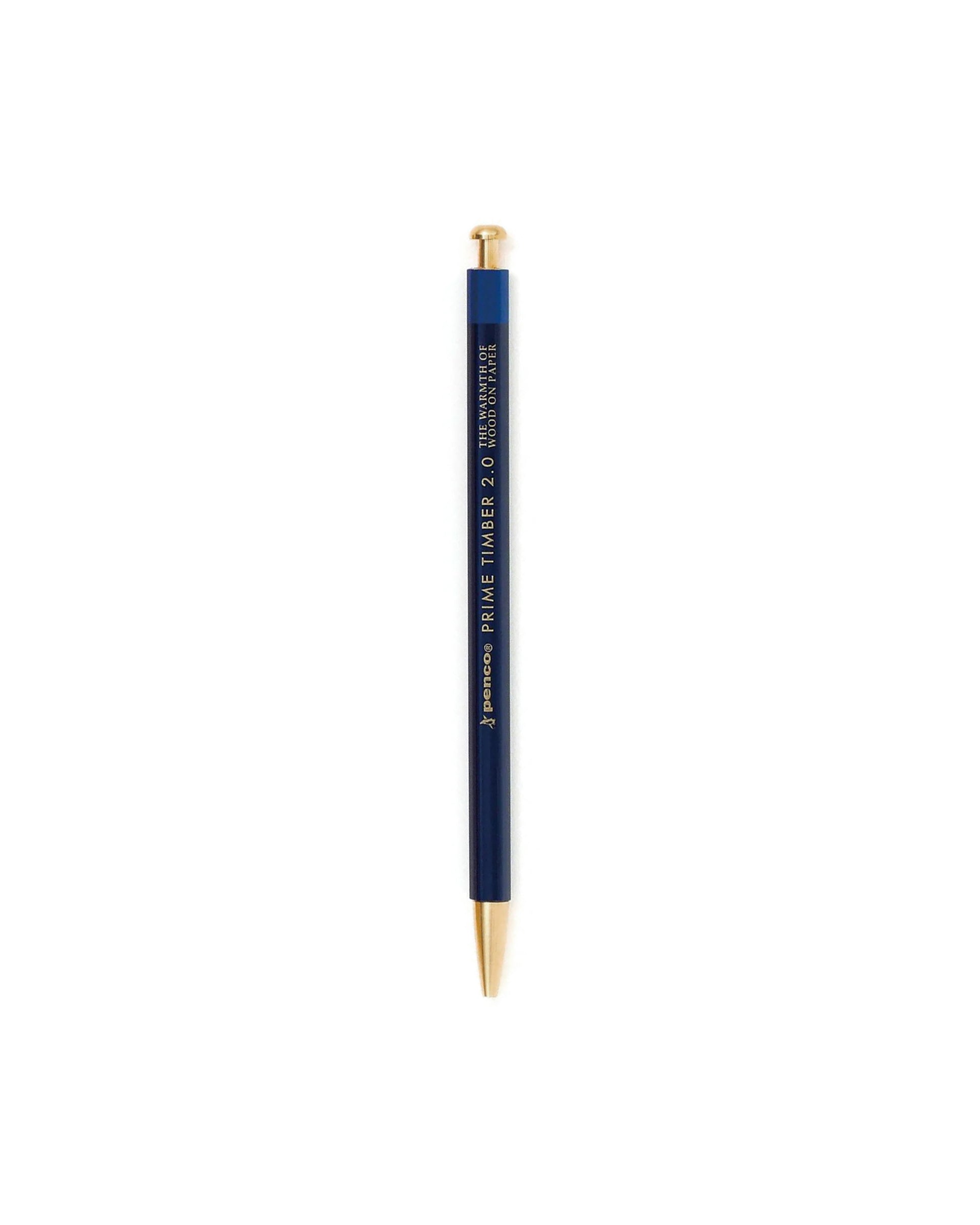Navy clutch pencil made with eco-friendly wood, Penco brand.