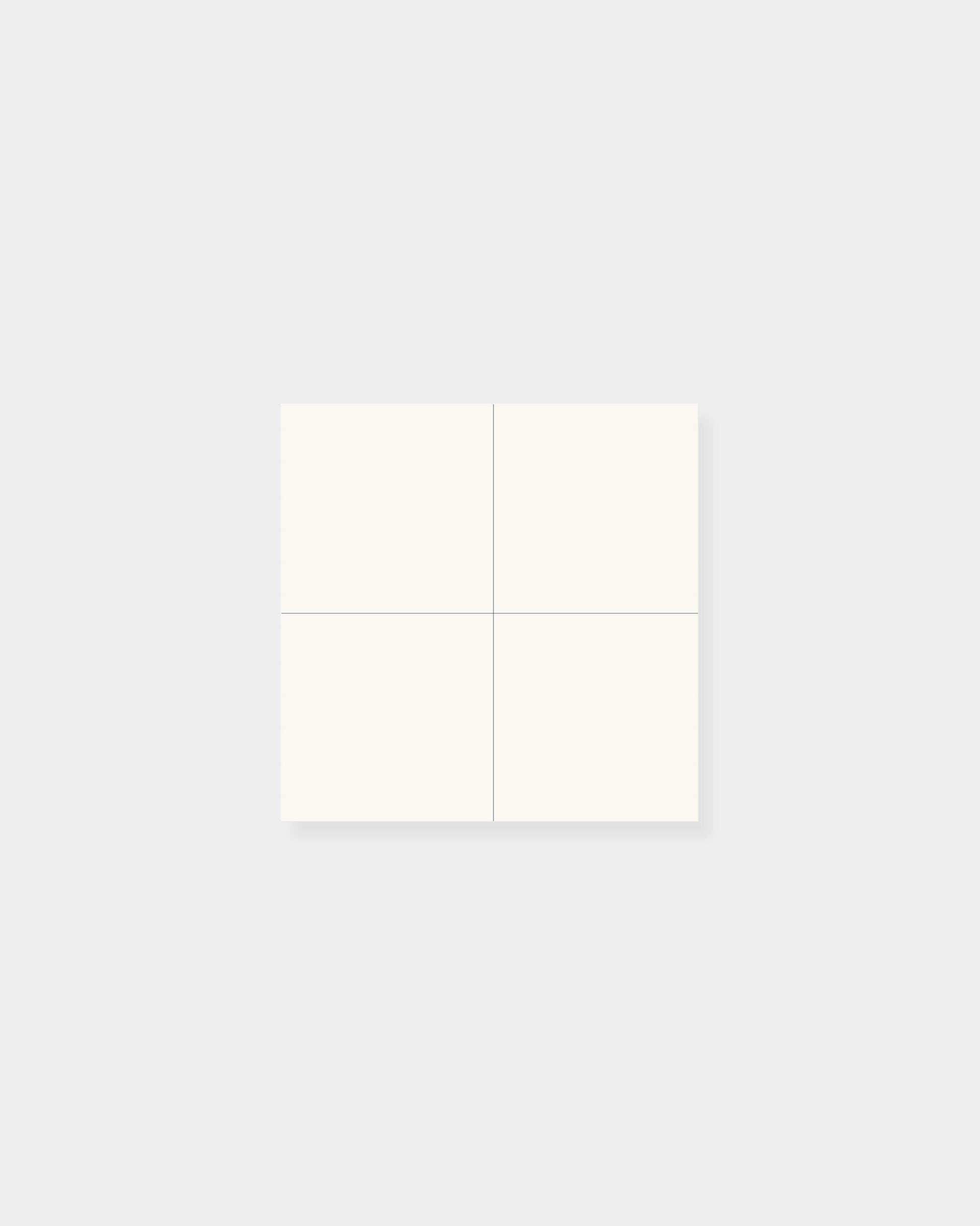 Square notepad, two-by-two design. 3.5 x 3.5", white color way.
