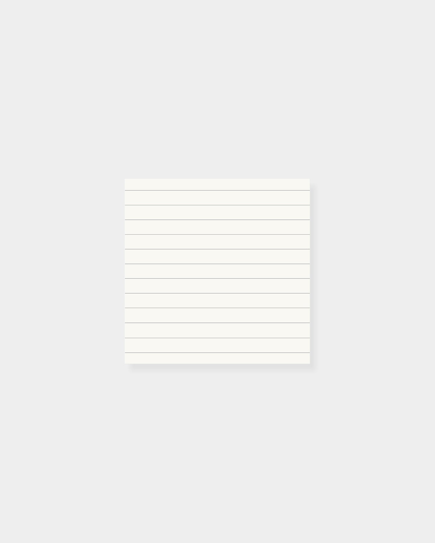 Square notepad, lined design. 3.5 x 3.5", white color way.