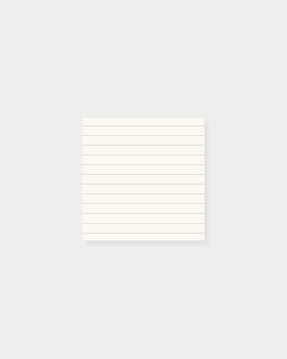 Square notepad, lined design. 3.5 x 3.5", white color way.