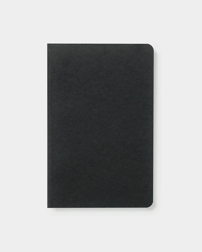 4.25 x 6.5" standard notebook, made with eco-friendly papers. Lined pages, black color way.