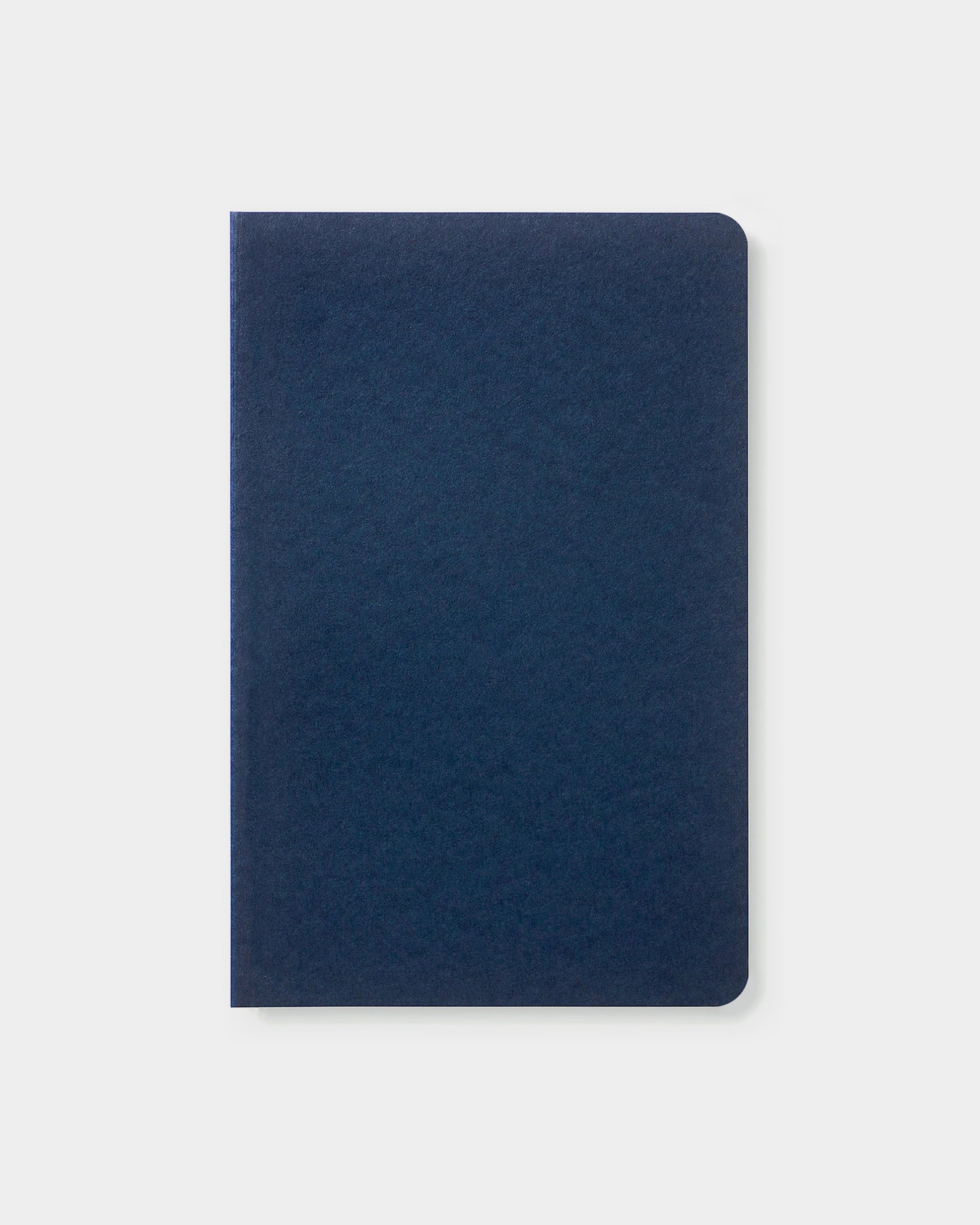 4.25 x 6.5" standard notebook, made with eco-friendly papers. Graph pages, navy color way.