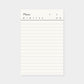 Memo notepad, retro library card inspired design. 3.25 x 5", white color way.
