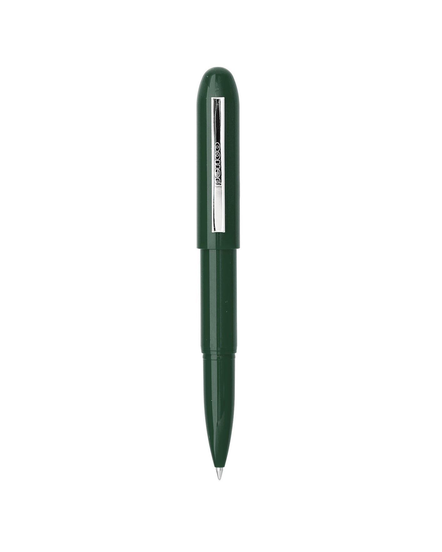Dark green bullet pen, plastic, Penco brand.